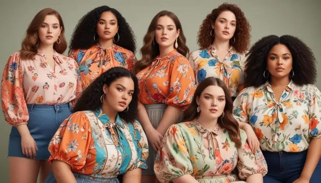 tendências atuais em blusas plus size