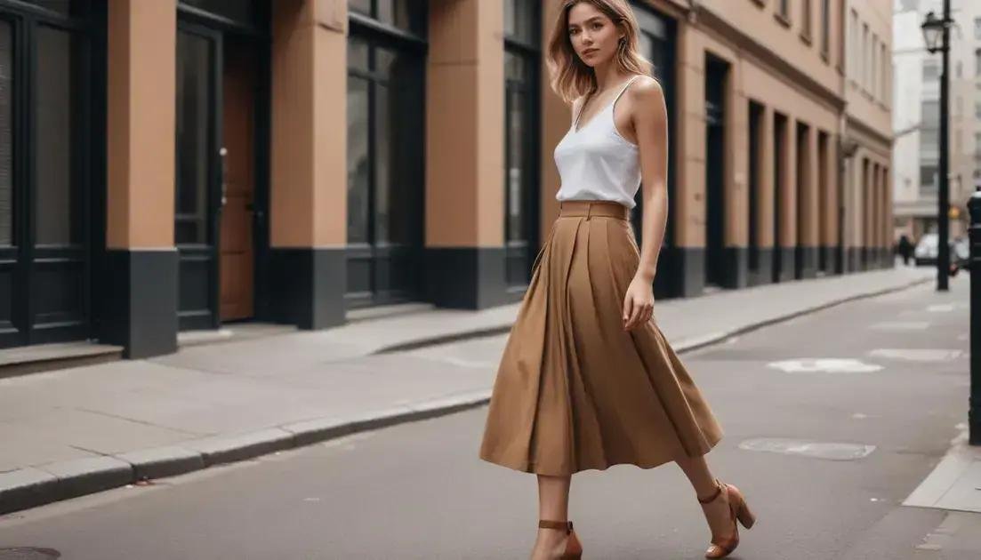 Saias midi para looks casuais: 5 dicas para arrasar no dia a dia