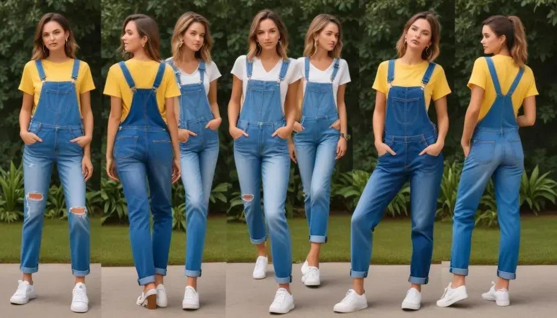 Estilos e combinações com jardineira jeans
