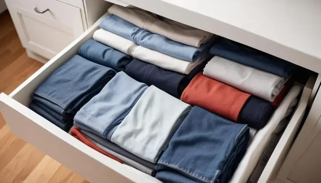 tutorial de como dobrar roupas para economizar espaço: 10 truques práticos