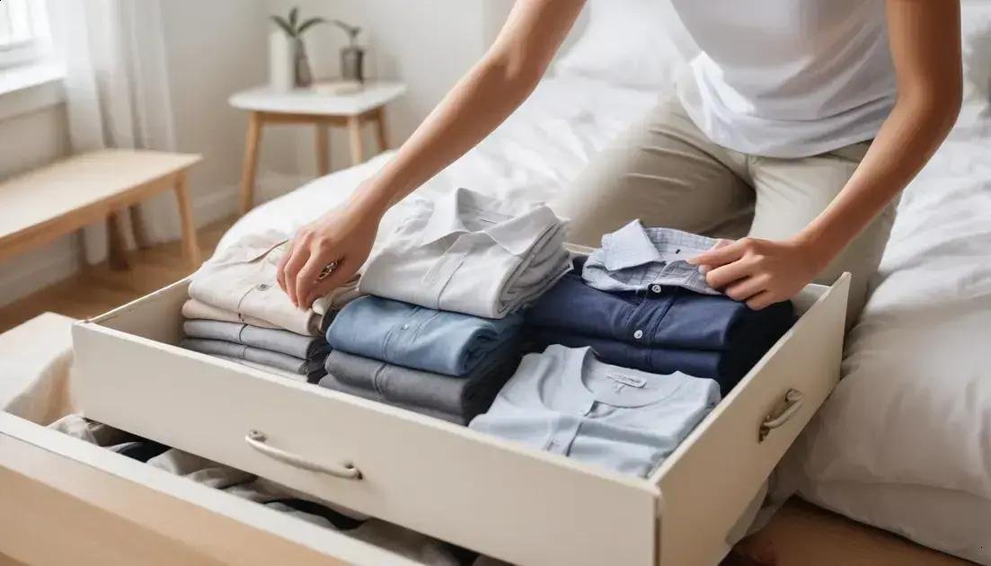 tutorial de como dobrar roupas para economizar espaço: 9 técnicas que funcionam